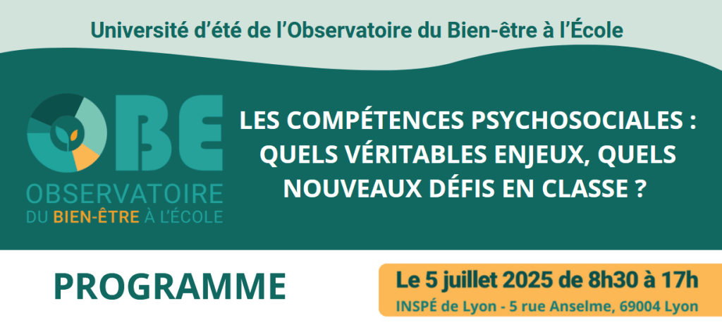 Université d’été de l’Observatoire du Bien-être à l’École –&nbsp;05/07/2025